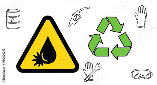 Hazardous Material Safety and Recycling Symbols.