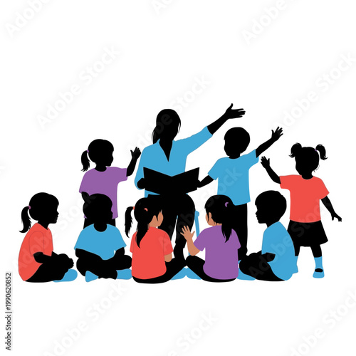 Children sitting in a classroom setting.