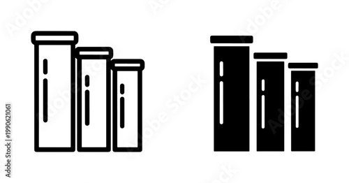 Industrial Pipe Line and Solid Vector Icons