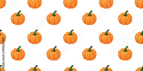 fresh vegetable seamless pattern with pumpkin minimal white backdrop