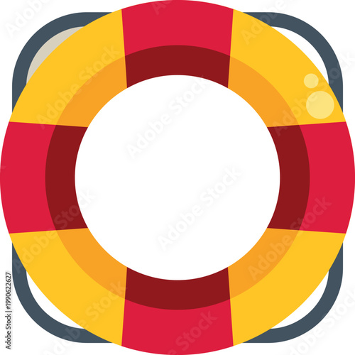 Icon of a lifebuoy providing safety and help for emergency and drowning situations
