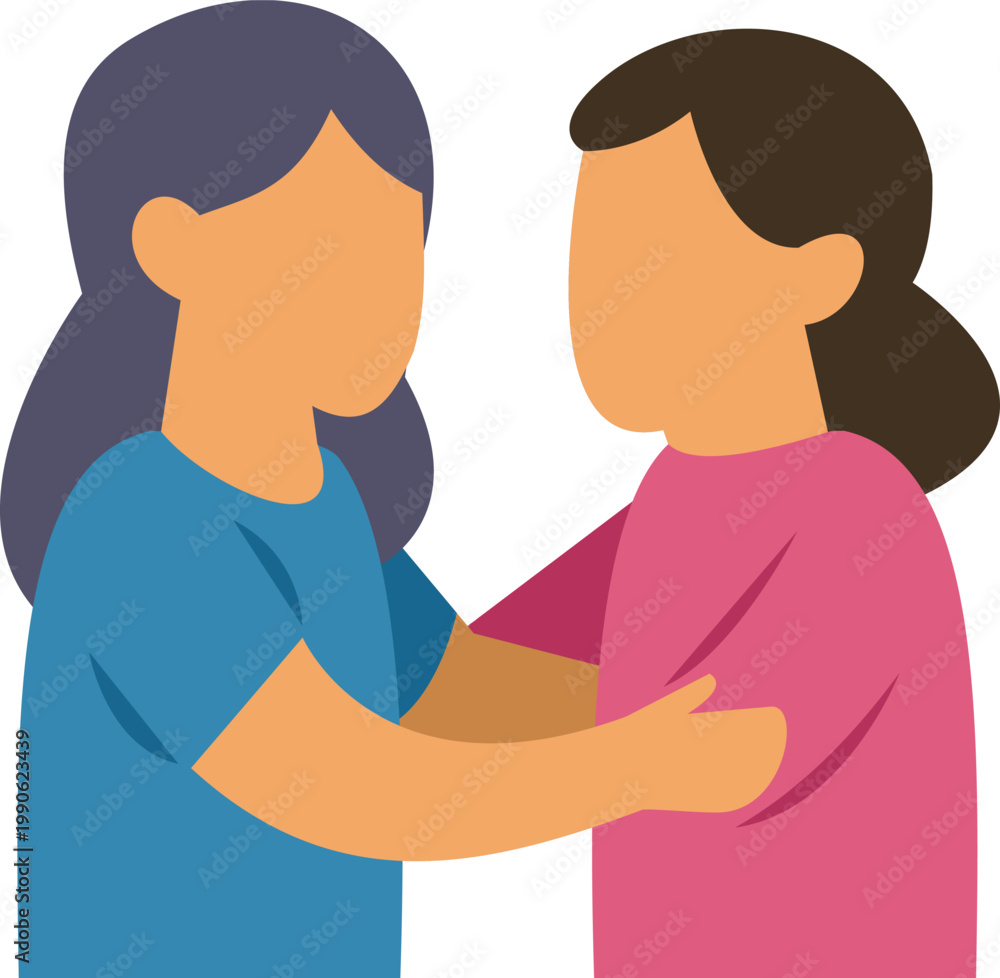 Fototapeta premium Two women embracing, illustrating friendship, care, and emotional support