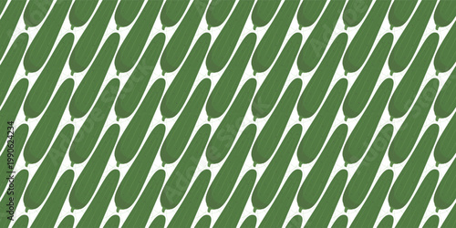 Simple green cucumber repeating pattern for healthy food packaging design. Garden pattern