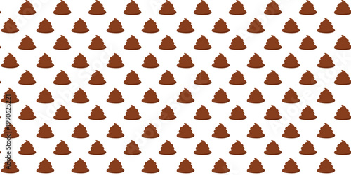 Minimalist brown poop seamless pattern on white background. poo icon pattern