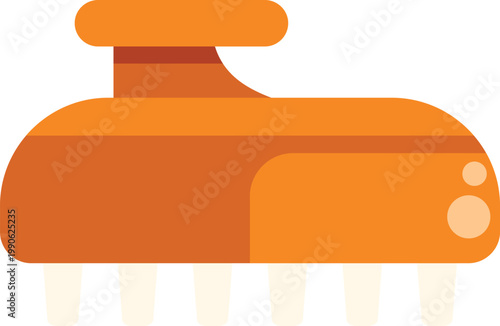 Orange body brush providing skin care, massage, and cellulite treatment for beauty routines