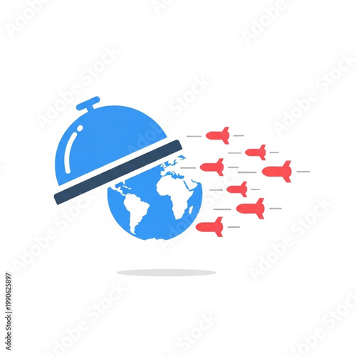 Global Food Crisis Concept with Earth and Missiles.