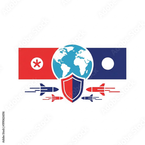 Global Security Shield Protecting Earth from Missiles.