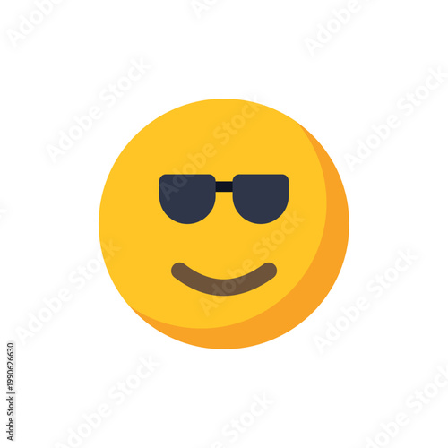 Smiling face emoji wearing sunglasses and expressing coolness and confidence