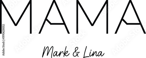 Mama Custom Name Typography Minimal Style Personalized Design