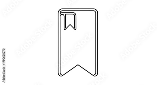 A clean, simple outline graphic of a bookmark