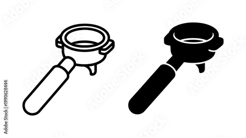 Espresso Portafilter Line and Glyph Icon Set