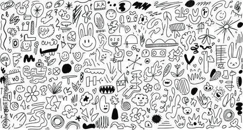 Ancient petroglyphs depicting diverse mythological and everyday life symbols