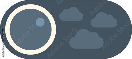 Fényképezés Interface toggle switch indicating dark mode with a moon and clouds