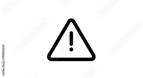 Black exclamation mark inside a white triangle, a universal warning symbol