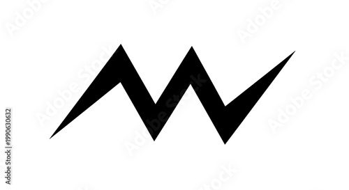 A jagged black line, resembling an abstract zigzag or mountain range
