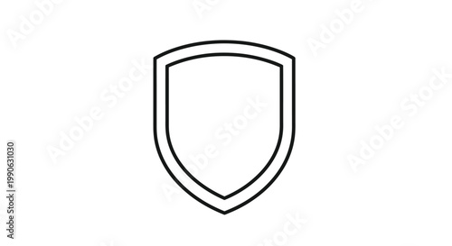 Simple outline of a shield with a double border