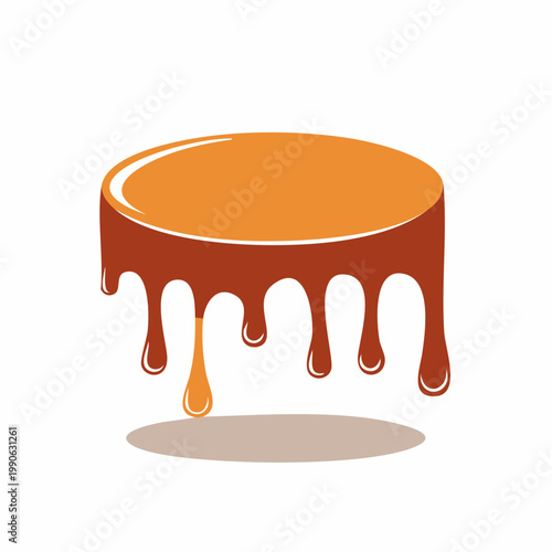 Dripping caramel or honey cake design element
