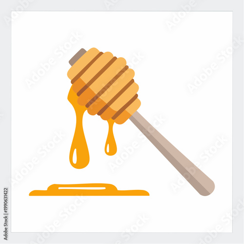 Honey dipper with dripping honey