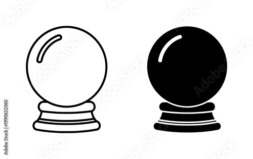 Magic Crystal Ball Icon Set for Fortune Telling