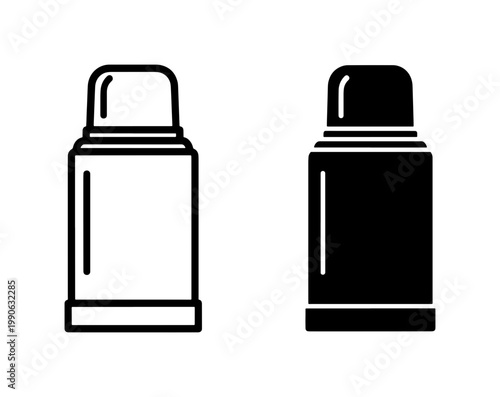 Thermos Flask Icon Set for Hot Drink Storage