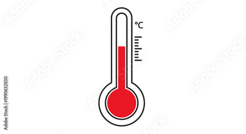 A simple red and black thermometer shows a moderate temperature reading