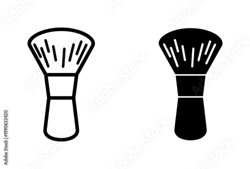 Makeup Brush Icon Set for Beauty and Shaving Design