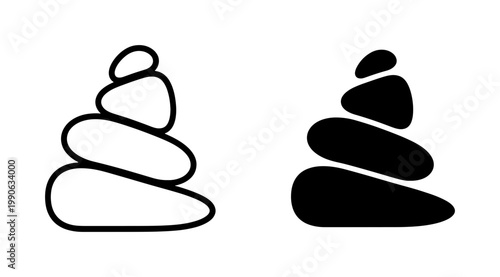 Zen Stone Stack Icon Set for Meditation and Balance