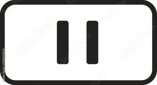 Rectangular outline with rounded corners containing two thick vertical black bars