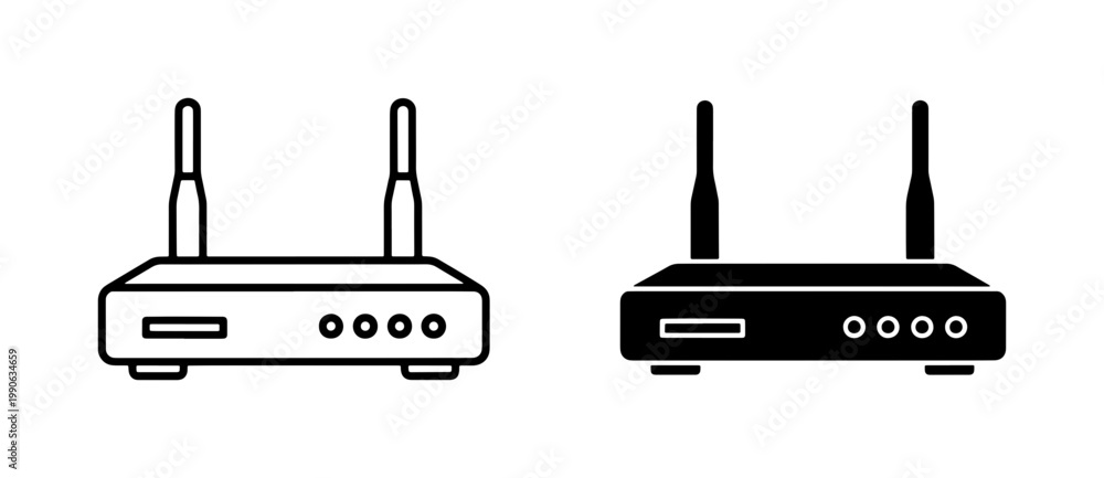 Obraz premium Wireless Router Icon Set for Network Connection