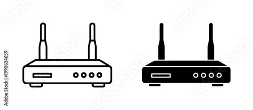 Wireless Router Icon Set for Network Connection