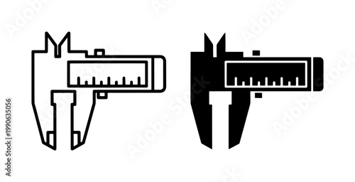 Vernier Caliper Icon Set for Precision Measurement Engineering