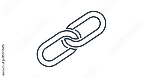 Simple outline graphic of two connected links forming a chain
