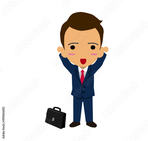 Man breathing deeply relaxation health illustration