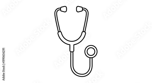 Simple line drawing of a stethoscope