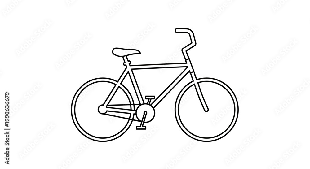 Obraz premium Minimalist black outline of a classic bicycle on a white background