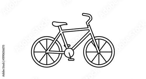 Simple line drawing of a bicycle with two wheels