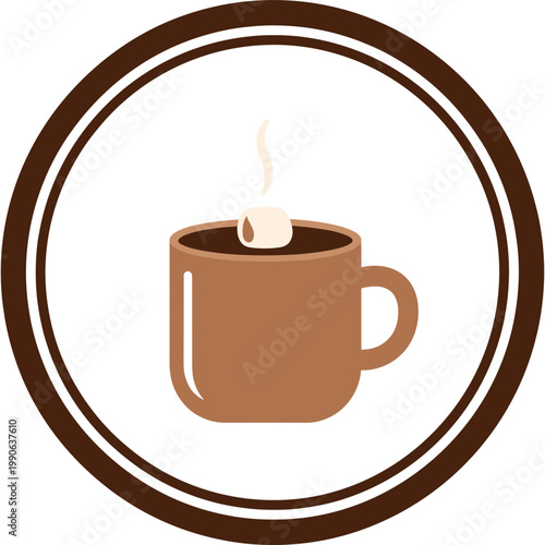 A steaming mug of hot coffee with a marshmallow on top