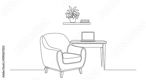 Modern Office Chair with Laptop Desk.