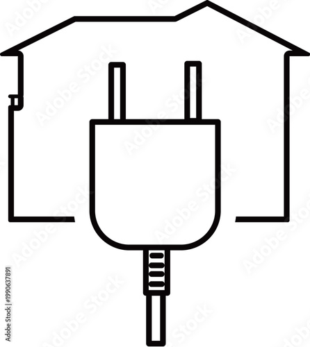 オール電化の家の図_線画