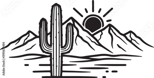 Konstfotografi cactus desert arid icon vector graphic