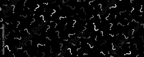 Question mark Seamless Dark pattern. Seamless repeating tiling question flat pattern. Question marks design for social media quiz, survey or poll. EPS Vector