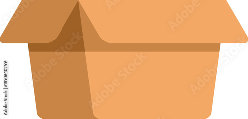 Cardboard box creating illustration of an open empty container with space for content