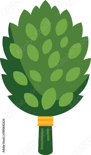 Green birch venik used for traditional cleansing and well being in a spa or sauna