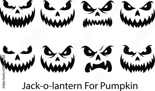 Cartoon Ghost for set of black and white icons.