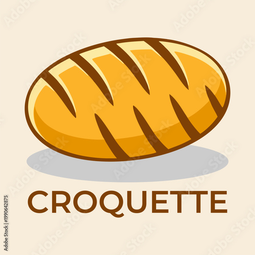 Croquette logo vector illustration letter