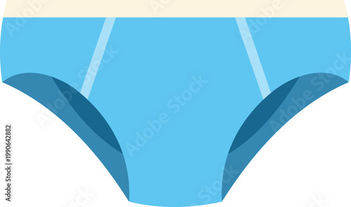 Blue men's brief underwear representing clothing and fashion, isolated on a white background