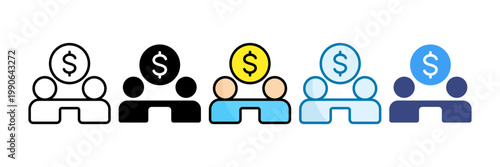 Financial Agreement Icon Set Multiple Style Collection