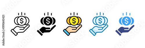 Earnings Icon Set Multiple Style Collection