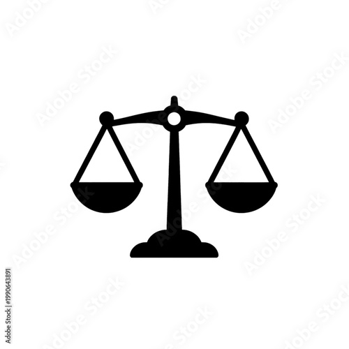 Balance Scale Icon Flat Minimalist Justice Symbol
