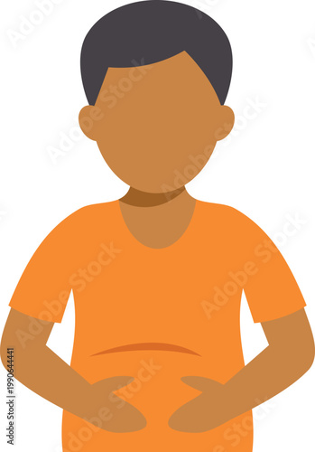 Person experiencing discomfort from abdominal pain or indigestion